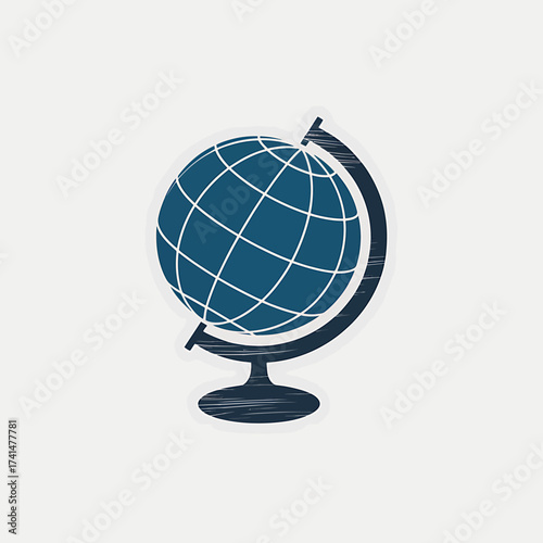 Illustration of a globe on a stand, education concept
