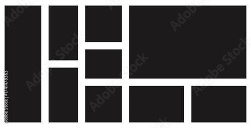 Modern Collage Frame Set. Vector Illustration Templates