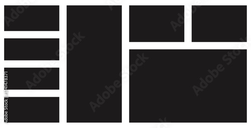 Photo Collage Layouts. Customizable Template Frames. Vector 