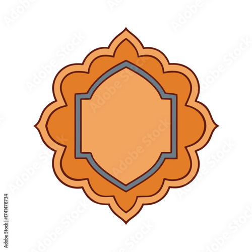 Vector illustration of pink ornate scrollwork frame