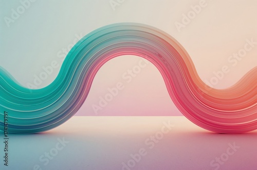 Flowing futuristic color arcs blend seamlessly into dreamlike gradient horizon