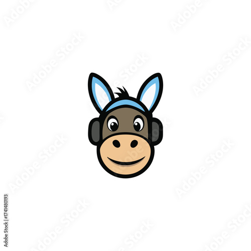 a-cute-donkey-with-smiling-face-wearing-headphone