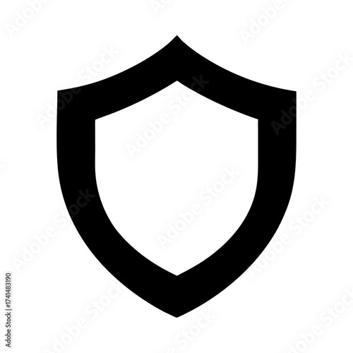 Simple shield silhouette elegant protection symbol vector clean minimal design with white background