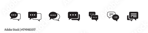 Comment icon set, speech bubble symbol, chat message icons, comment icon design, vector illustration EPS 10.