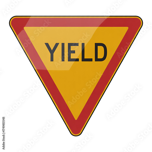 Free Download Caution yield ahead road sign for driver safety and traffic regulation, ensuring smooth navigation and accident prevention on roadways - GFXLoad