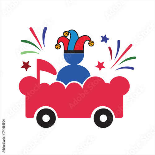Carnival float vector icon on white background