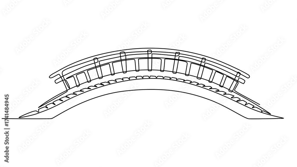 arch bridge continuous one line drawing animation, Abstract Bridge ...
