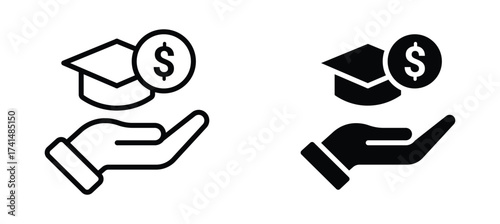 education cost support icon  , vector illustration . 