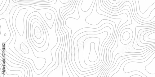 Topographic map background geographic line map with seamless ornament design. The black on white contours vector topography stylized height of the lines map.
