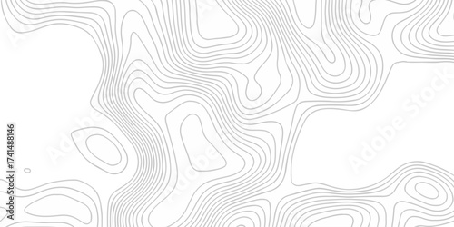 Topographic map background geographic line map with seamless ornament design. The black on white contours vector topography stylized height of the lines map.
