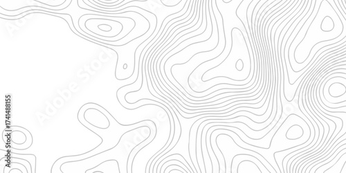 Topographic map background geographic line map with seamless ornament design. The black on white contours vector topography stylized height of the lines map.