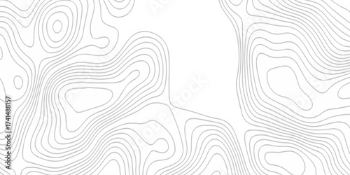 Topographic map background geographic line map with seamless ornament design. The black on white contours vector topography stylized height of the lines map.