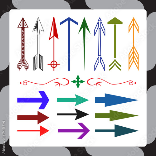 Colorful Arrow Clip Art Set of Vector Stock
