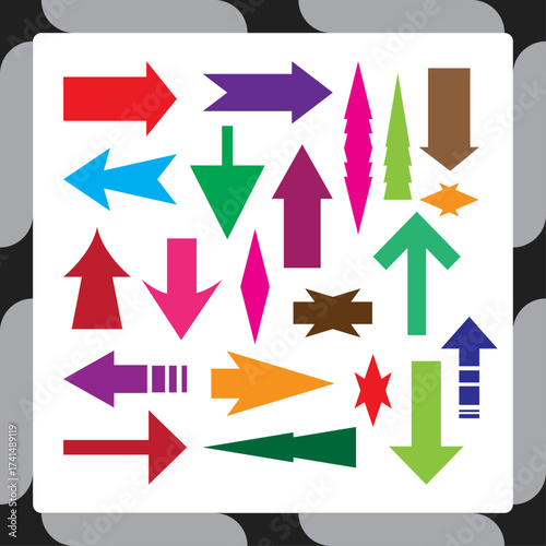 Colorful Arrow Clip Art Set of Vector Stock