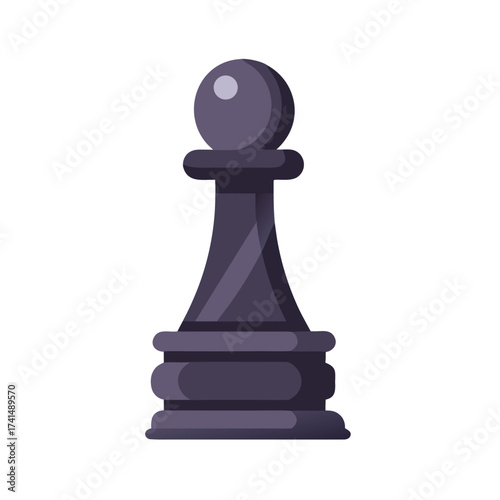 Vector illustration Dark purple chess pawn piece isolated on white background game