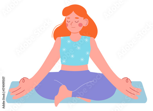 girl doing yoga, meditation