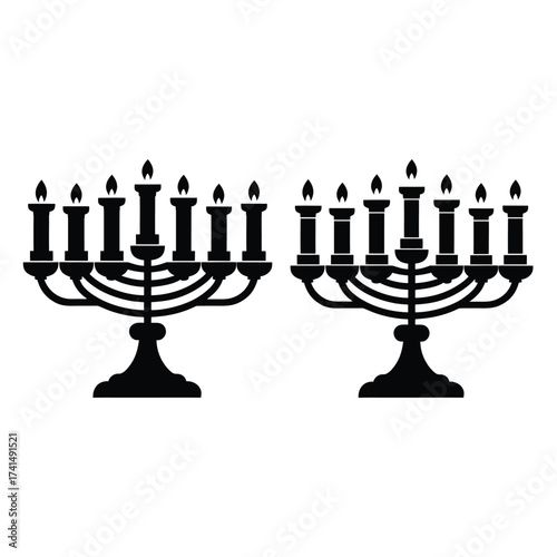 hanukkah silhouette vector