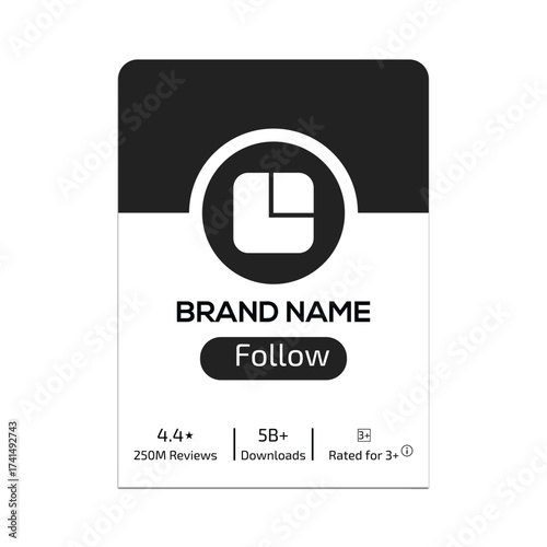 App Profile Logo Mockup Template Modern Brand Identity Design