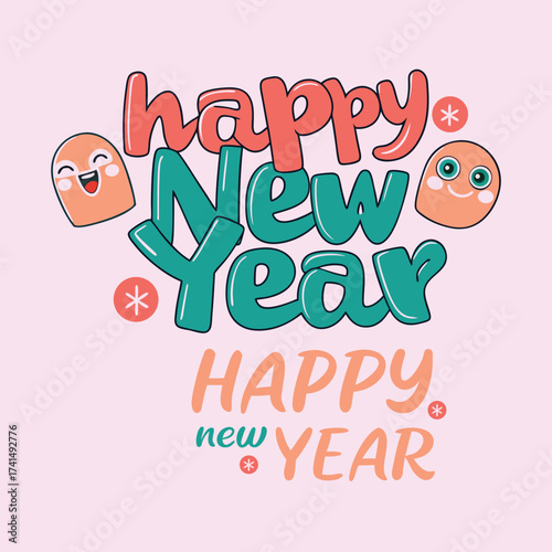 Happy New Year 2026 Typography Design for Festive Greetings
