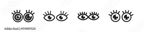 Stylized eye icon, eye symbol, open eyes icons, human eye icons, eyesight symbol vector illustration EPS 10.