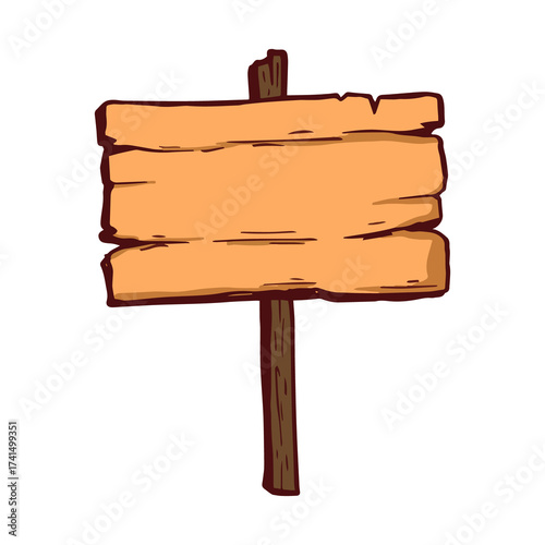 wooden sign isolated on white