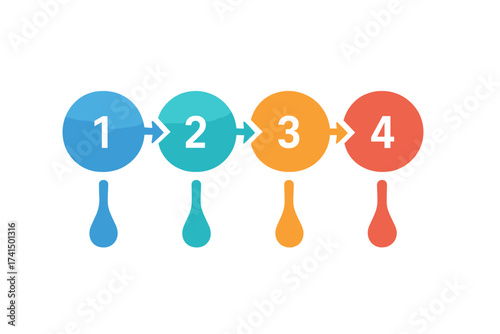 Infographic template with 4 steps. Business data visualization process chart. Abstract elements of graph, diagram with four options, parts, or processes for presentation.