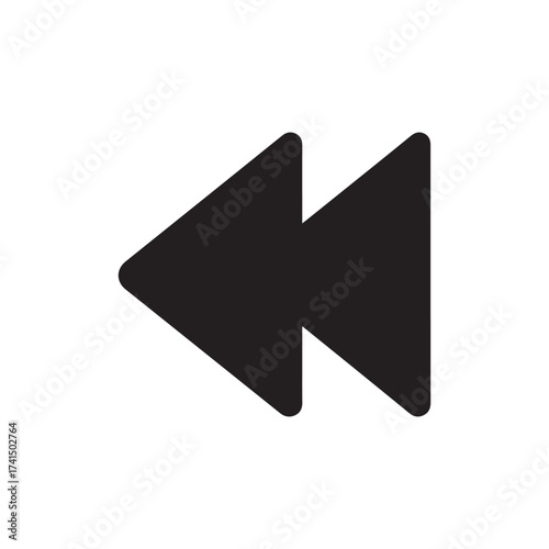 Iconic Representation of Fast Rewind Symbol A Timeless Design for Media Playback Direction and User Interface Functionality Simplicity
