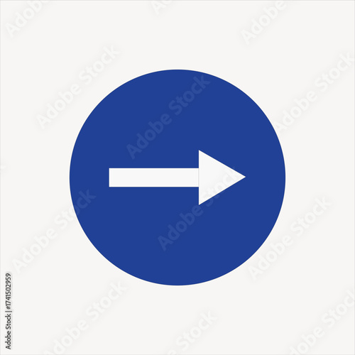 Right Direction Traffic Sign on Blue Background

White Arrow Pointing Right Road Sign Symbol

Blue Circle Traffic Direction Sign — Turn Right

Right Arrow Mandatory Road Sign Vector Illustration

Tran