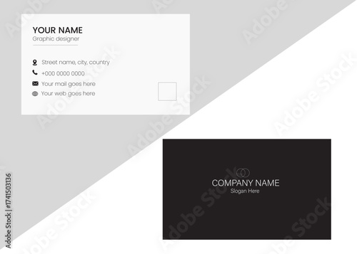 Business card design template, Clean professional business card template, visiting card, business card template.	
