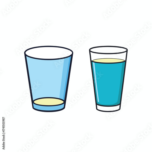Minimal 2-color vector of tall juice glass set