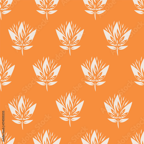 Abstract seamless floral pattern. Spring Trendy flowers print, Plant background, design for fabric, cloth design, covers, wallpapers, print, scrapbooking