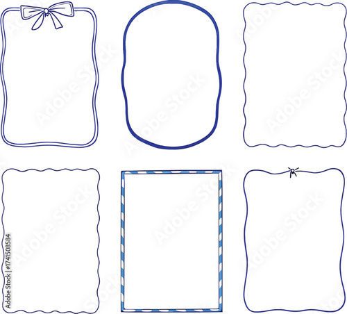 Hand-Drawn Frame Templates: Doodle Borders, Scalloped & Ribbon Frames for Invitations, Social Media, Planners — Vector EPS AI PNG