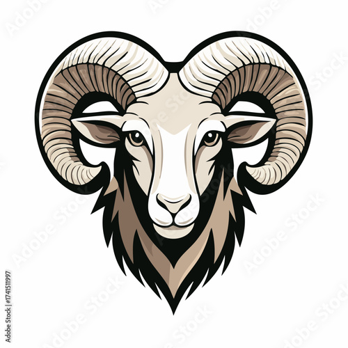 Simple Ram Horn Logo Template