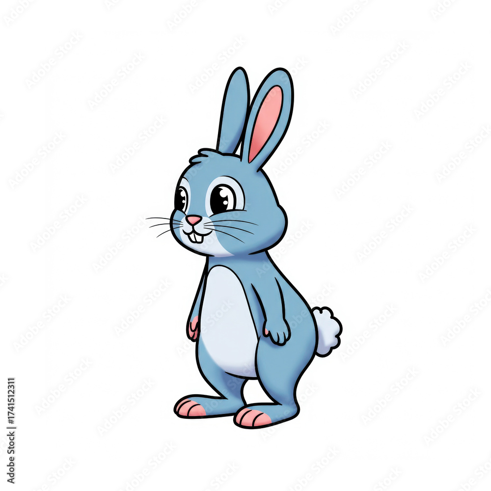 Fototapeta premium Cartoon rabbit on a white background