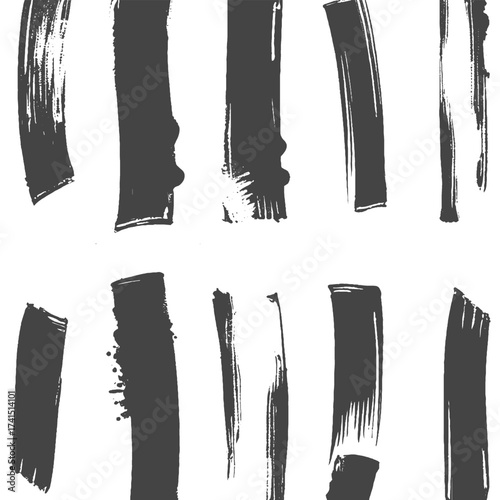 Collection of bold black brush strokes