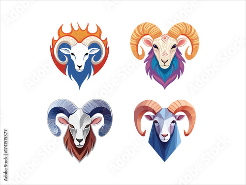 Mountain Goat Abstract Logo Design