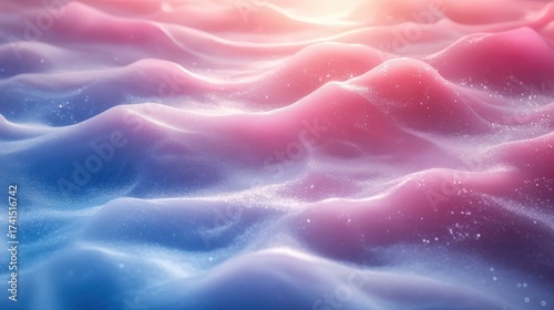 Colorful Abstract Waves in Soft Pink and Blue Gradients with Sparkles