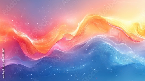 Vibrant Abstract Flowing Waves with Colorful Gradients and Texture
