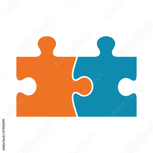 Puzzle pieces icon for teamwork collaboration partnership solution business connection clean vector illustration design