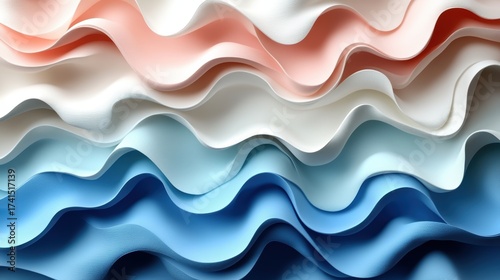 Wavy Layers of Colorful Paper Texture for Background Design