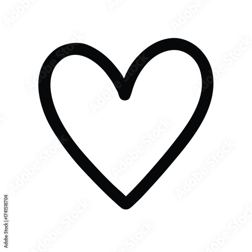 Vector illustration Black outline heart shape on white background symbol love