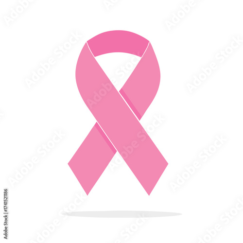 Vector illustration Pink ribbon symbol for breast cancer awareness on white background