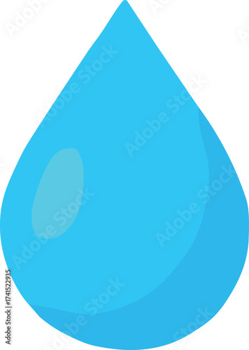 A simple blue water drop illustration symbolizing purity, hydration, and environmental sustainability in a clean minimal style.