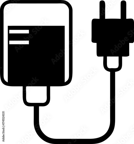 Charging the Future A Digital Energy Symbol. Representing power, connection, and technological advancement. Featuring a plug, and battery charge