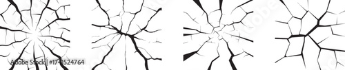 Cracked glass backgrounds for damage, destruction and shattered effects