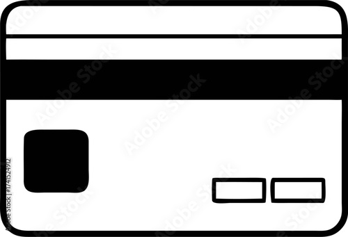 Vector illustration showing the back of a generic payment card, with its magnetic stripe and security code area, useful for finance imagery