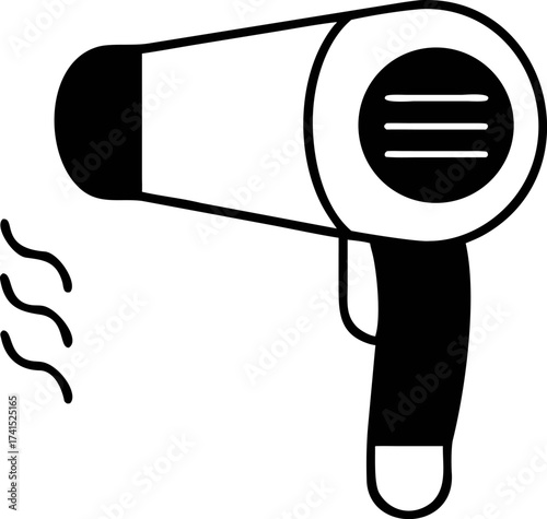 Creative Hair Styling, Hairdryer, Home Salon, Illustration, Modern Environment, Close-Up, Beauty Techniques