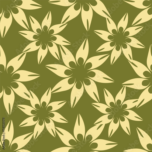 Abstract seamless floral pattern. Spring Trendy flowers print, Plant background, design for fabric, cloth design, covers, wallpapers, print, scrapbooking