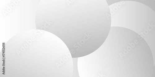 A minimalist abstract background featuring overlapping curves and circular shapes in various shades of gray, creating a smooth gradient and subtle depth