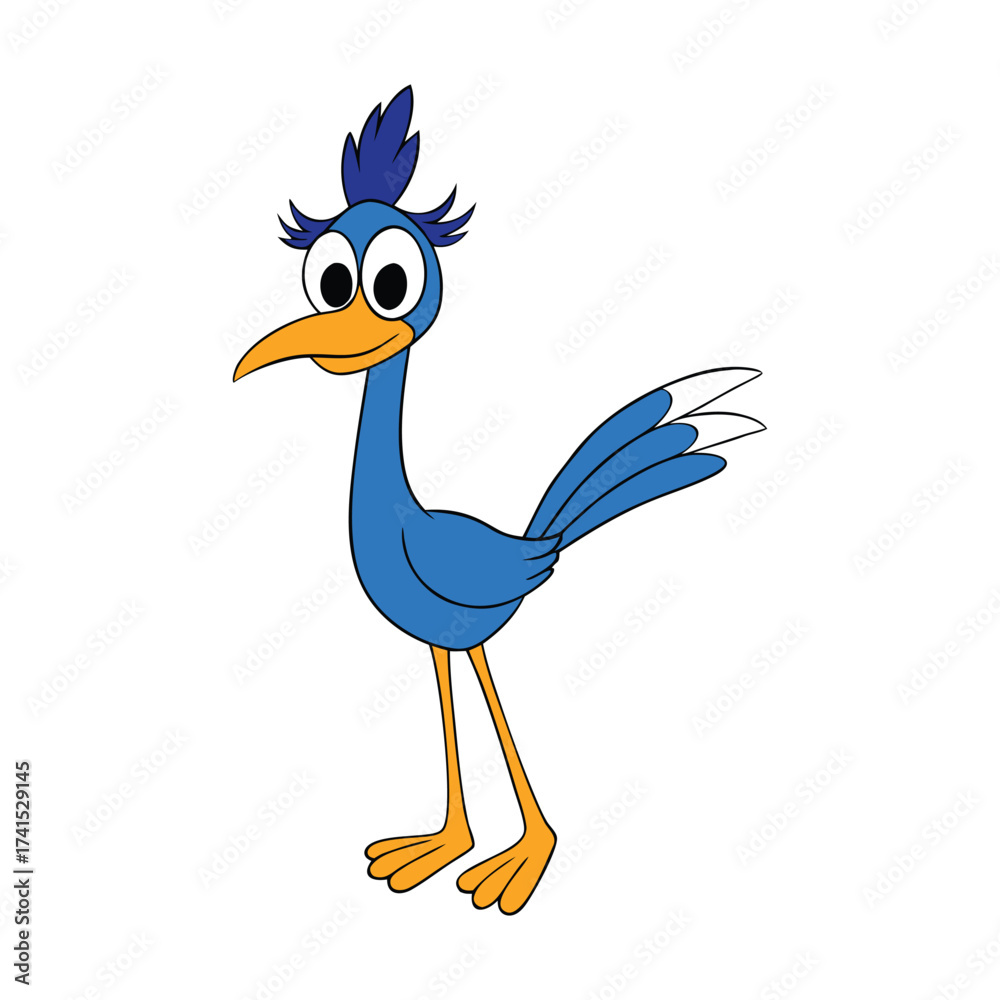 Obraz premium Cute roadrunner bird illustration for advertising and banners